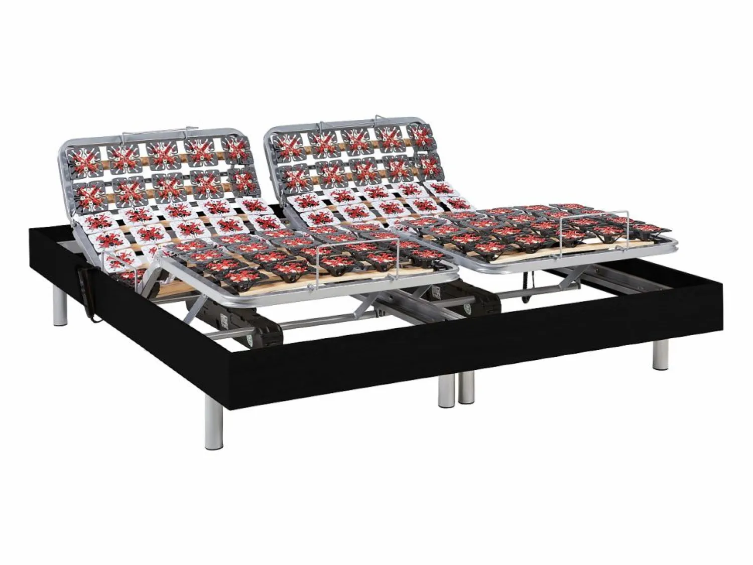 Best Ysmée Somier articulado eléctrico 2x65 terminales - 2 x 80 x 200 cm - beige - NALU de YSMÉE Negro