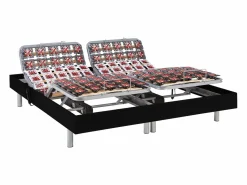 Clearance Ysmée Somier articulado eléctrico 2x48 terminales - 2 x 70 x 190 cm - beige - PITUS de YSMÉE Negro