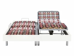 Outlet Ysmée Somier articulado eléctrico 2x78 terminales - 2 x 90 x 200 cm - beige - PITUS de YSMÉE Blanco