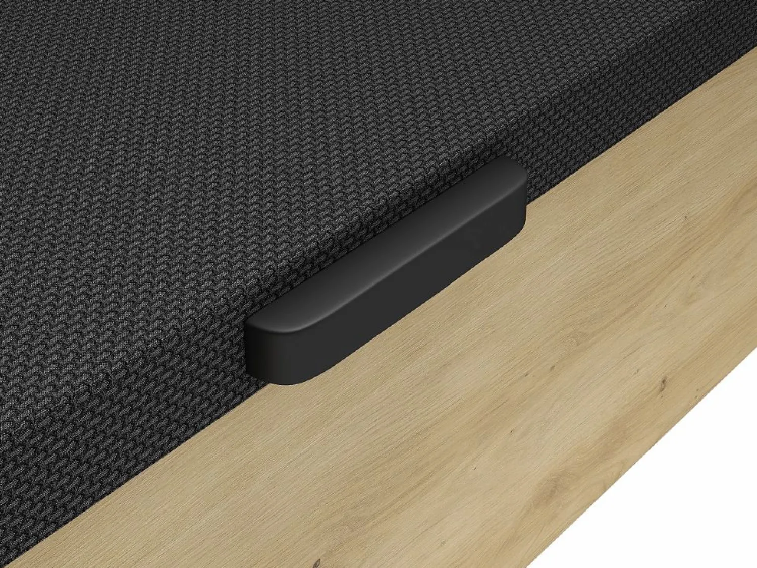 Sale Somier canapé 140 x 200 cm - Natural claro y negro - NAMOSI de YSMÉE Somier Con Canapé