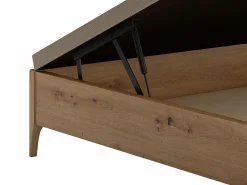 Ysmée Somier con arcón 140 x 190 cm - Natural claro - Con patas - VEONA de