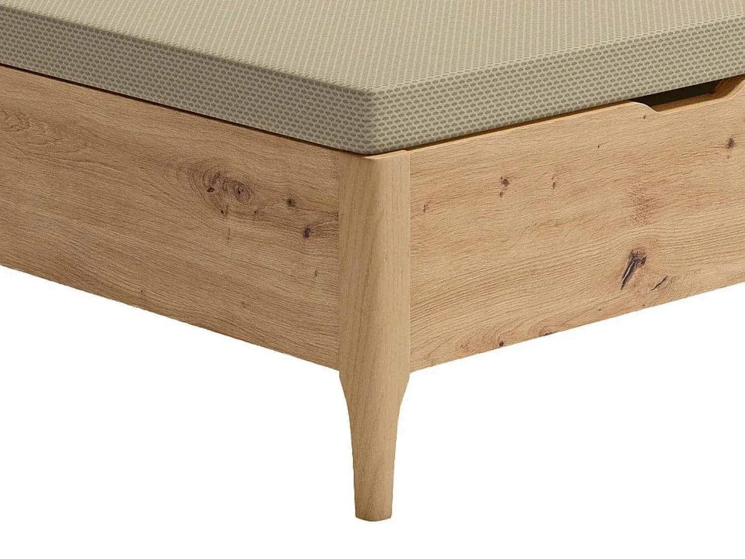 Ysmée Somier con arcón 140 x 190 cm - Natural claro - Con patas - VEONA de