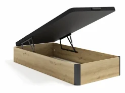 Sale Somier con cajón 90 x 190 cm - Natural claro y negro - NAMOSI de YSMÉE Somier Con Canapé|Somier - 90X190Cm