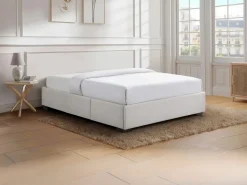 Clearance Somier con cajones 160 x 200 cm tamaño queen tela - Con patas - KOLANE de YSMÉE Somier Tapizado|Somier - 160X200Cm