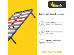 Somier con Patas Descansin | 70x190 cm | Materiales Resistentes | Silencioso | Gran Transpirabilidad