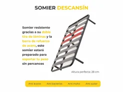 Somier con Patas Descansin | 80x200 cm | Materiales Resistentes | Silencioso | Gran Transpirabilidad