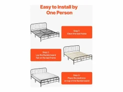 Hot Somier de listones SucceBuy Plegable Tamaño Completo, Colchón Superior de Madera para el Soporte bajo los Colchones, Listo para Usar, 8 Piezas, de Madera Natural