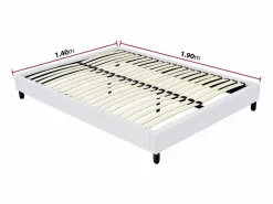 New Somier de láminas tapizado - 140 x 190 cm - 20 láminas - Somier Tapizado|Somier - 140X190Cm