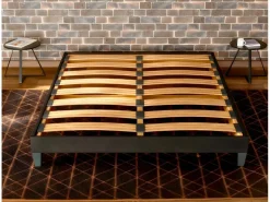 Douce Lune Somier de láminas 160x200 cm - Estructura duradera de madera de abeto - - Cómodo ® Negro