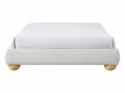 Outlet Somier decorativo tapizado 140 x 190 cm tejido de bouclé - Con patas - ELENAE de YSMÉE Somier Tapizado|Somier - 140X190Cm