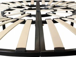 Sale Ysmée Somier redondo de láminas de madera con patas 220x220 cm Negro