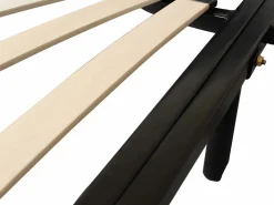 Sale Ysmée Somier redondo de láminas de madera con patas 220x220 cm Negro