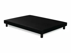 Somier tapizado de láminas 140 x 190 en madera maciza negra - FINLANDEK Rakenne