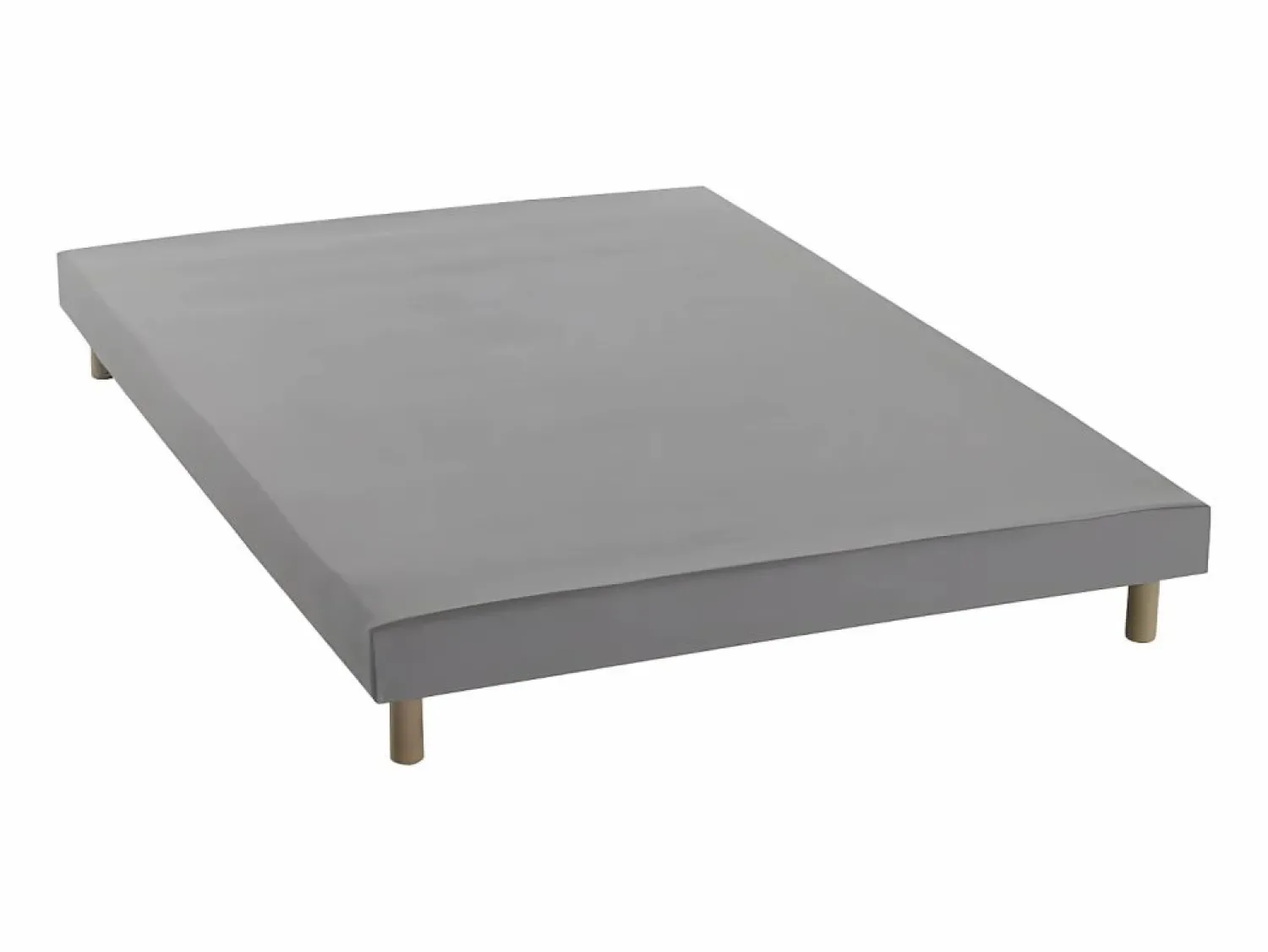 Online Somier tapizado de láminas 140x190 - Madera Maciza + Patas - FINLANDEK Rakenne Gris
