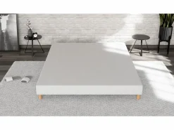 New Somier tapizado 160x200 - Madera de pino reforzada - Haya maciza - Blanco - Estructura sólida de calidad - Cómodo ® Somier - 160X200Cm