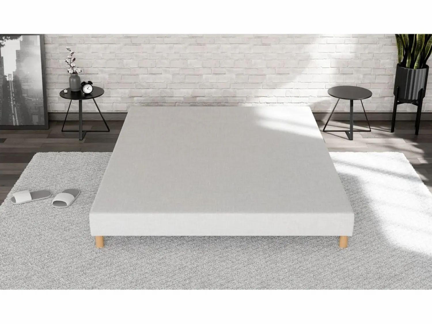 Online Somier tapizado 90x190 - Madera de pino reforzada - Haya maciza - Blanco - Estructura sólida de calidad - Cómodo ® Somier - 90X190Cm