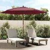 Outlet Garden Furniture Sophie-Sandrine Sombrilla de jardín con poste de madera rojo burdeos 299x240 cm