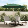 Garden Furniture Sophie-Sandrine Sombrilla de jardín con poste de madera verde 299x240 cm