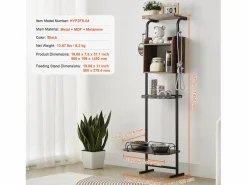 Best Soporte Ajustable para Comederos Elevados para Perros SucceBuy, con Espacio de Almacenamiento y Comederos Elevados Negro