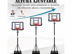 Hot Homcom Soporte de baloncesto negro 90x165x352 cm Multicolor