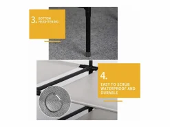 Outlet Soporte de comidas de metal 4 en 1, con 6 estantes, 2 varillas y ganchos, 108x36x170cm Mueble Perchero