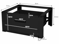 Best ML-DESIGN Soporte de elevación para lavadora o secadora con cajón blanco Negro