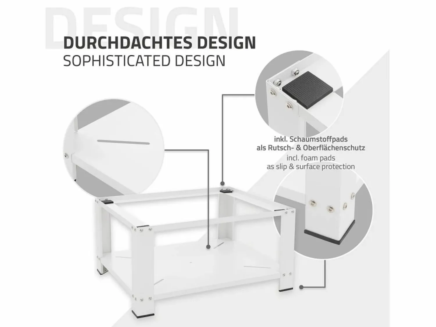 Outlet ML-DESIGN Soporte de elevación Universal para lavadora o secadora 54 x 63 x 32 cm Blanco