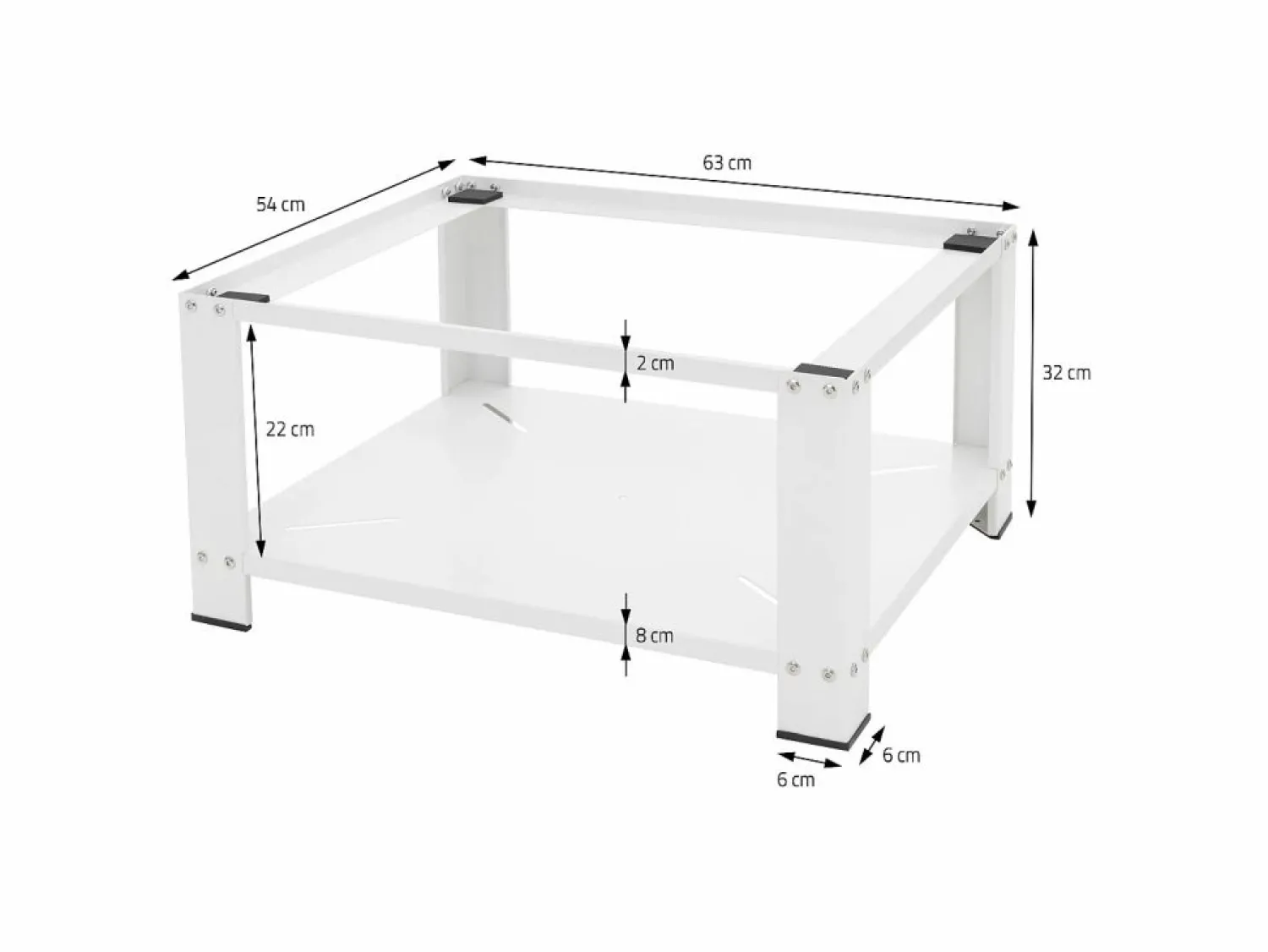 Outlet ML-DESIGN Soporte de elevación Universal para lavadora o secadora 54 x 63 x 32 cm Blanco