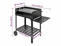 Discount Soporte para barbacoa de carbón con 2 ruedas Barbacoa