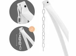 ML-DESIGN Soporte para silla colgante 208cm blanca sostén de hamaca estructura de columpio