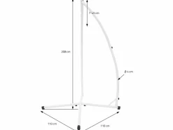 ML-DESIGN Soporte para silla colgante 208cm blanca sostén de hamaca estructura de columpio
