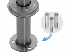 New ML-DESIGN Soporte poste para buzón correos acero inoxidable plata moderno 120x42,5 cm Gris