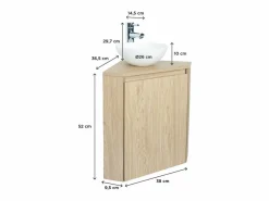 Outlet SORRENTO lavabo esquinero + pila Marru00f3n