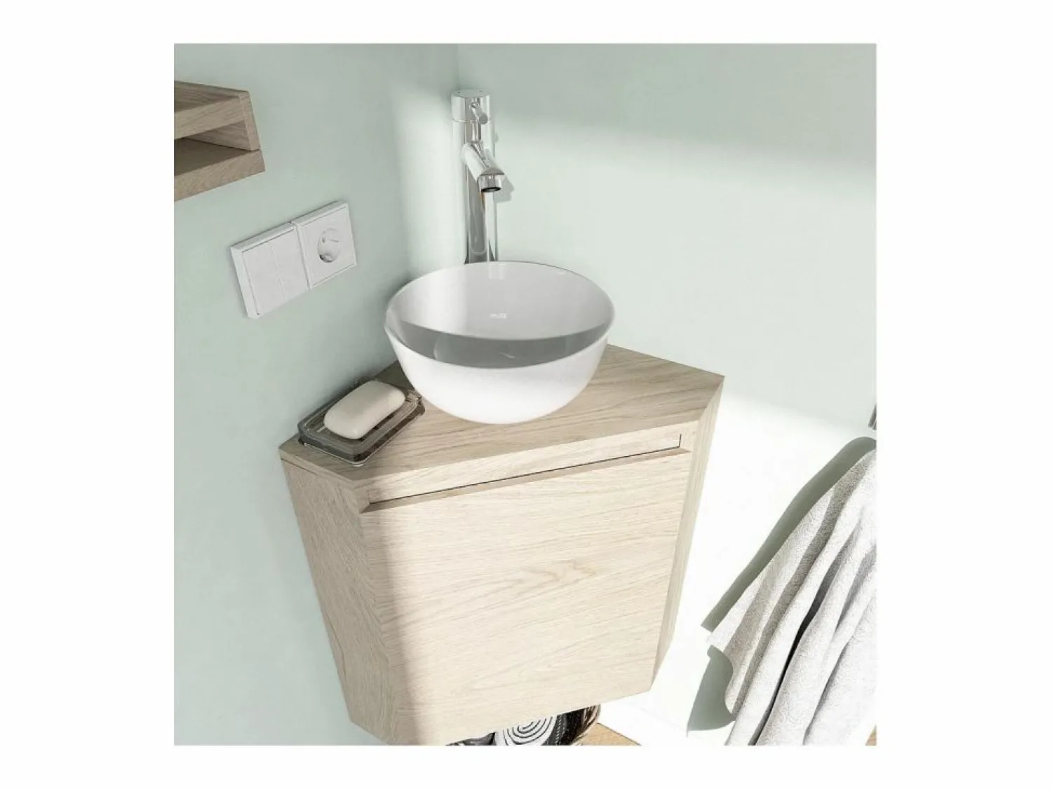 Outlet SORRENTO lavabo esquinero + pila Marru00f3n