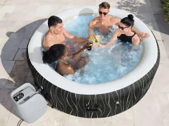 New Spa Hinchable Lay-Z-Spa Holywood 196x66 cm para 6 Personas con Airjet, Luz LED, Cobertor, Almohadas y Mando a Distancia Spa Hinchable