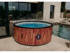 Sale Spa Hinchable Exotik Coco Spa – 180 cm de diámetro | 1100 litros | Motor de 2240 W | Hasta 6 personas Marru00f3n