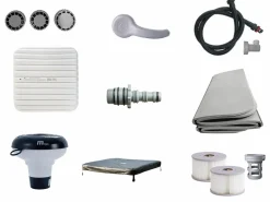 Mspa Spa semi-rígido redondo para 6 personas gris con LED - D182 x Alt. 70 cm - LAPEKA