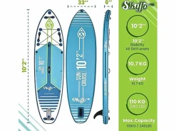 SKIFFO Stand Up Paddle Inflable Sun Cruise 10'2 - 310x84x15cm (10"2'x33 "x6") - Dropstitch Double Layer Fused Full Pack