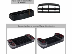 Homcom Step fitness y gris 68x29x15 cm