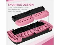 Stepper aeróbico ajustable, de plástico, para fitness y entrenamiento en casa, color negro (80 x 31 x 20 cm)