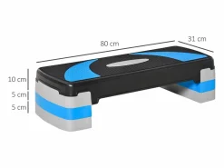 Clearance Stepper aeróbico ajustable, 3 alturas, plástico, azul claro (80 x 31 x 10-20 cm)