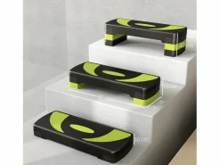 Stepper aeróbico con altura regulable (10/15/20 cm), plástico, verde (80x31x20 cm)