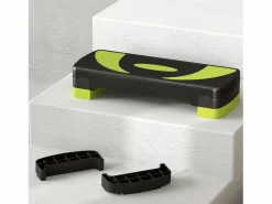 Stepper aeróbico con altura regulable (10/15/20 cm), plástico, verde (80x31x20 cm)