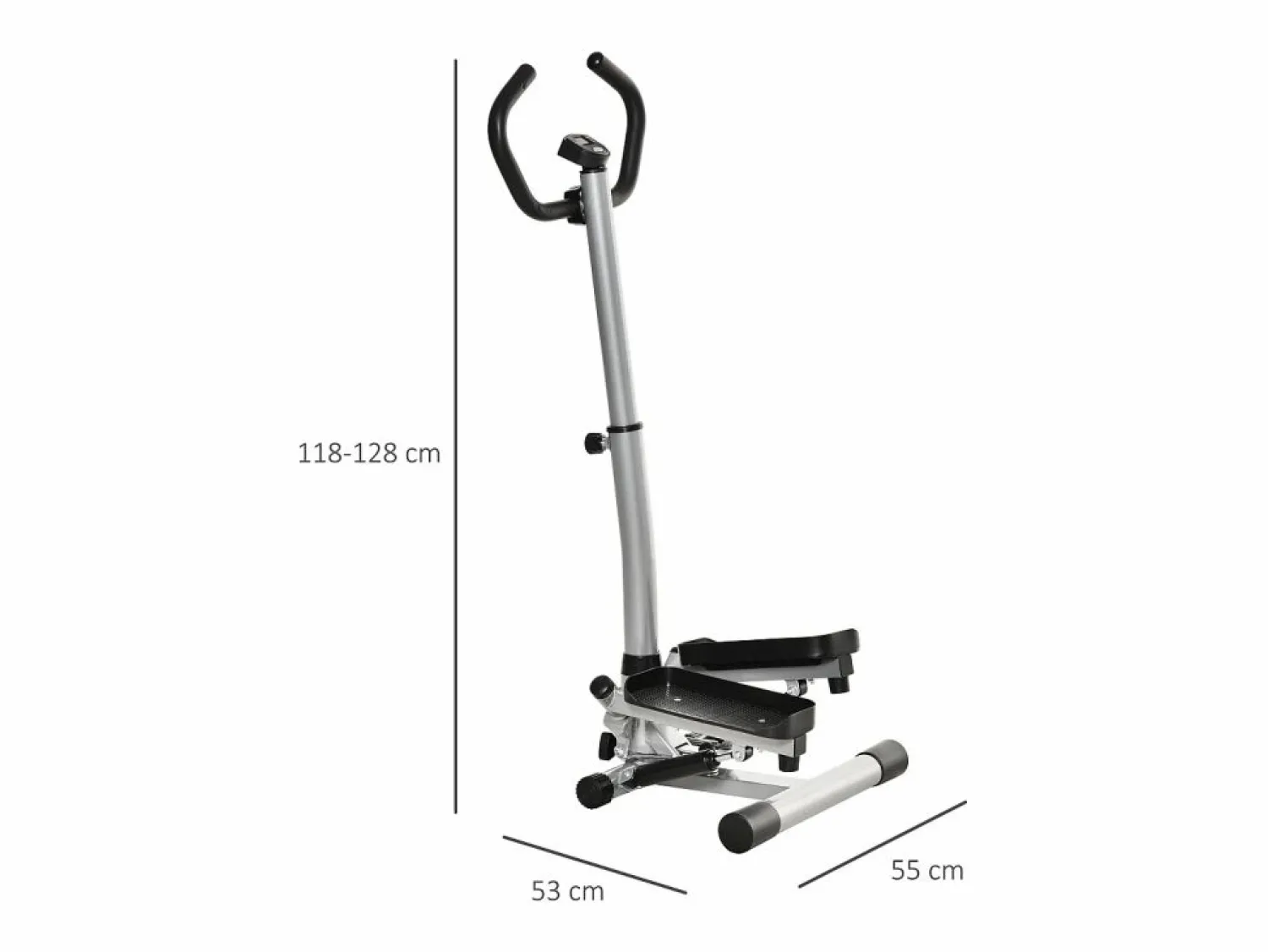 Discount Stepper de fitness con asa, pantalla LCD, resistencia hidráulica, ABS negro (55 x 53 x 128 cm) Cinta De Correr