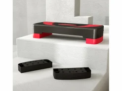 Stepper regulable para aeróbic, con 3 alturas, plástico, rojo (80x31x20 cm)