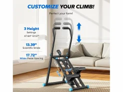 Online MERACH Stepper vertical , LCD, 3 niveles de resistencia ajustables, altura ajustable, plegable, estable, para uso doméstico, máx 150 kg, Negro