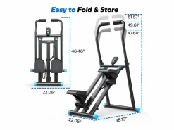 Online MERACH Stepper vertical , LCD, 3 niveles de resistencia ajustables, altura ajustable, plegable, estable, para uso doméstico, máx 150 kg, Negro