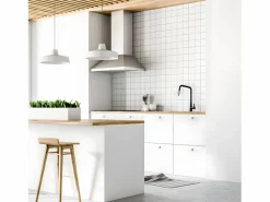 Clearance Essebagno Style Grifo mezclador de fregadero con ducha extraíble mate y cromo Negro