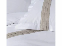 Douceur d'intérieur Suave conjunto de algodón rural 240 x 220 cm Blanco
