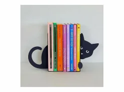Balvi Sujetalibros de metal Animales Gato Negro